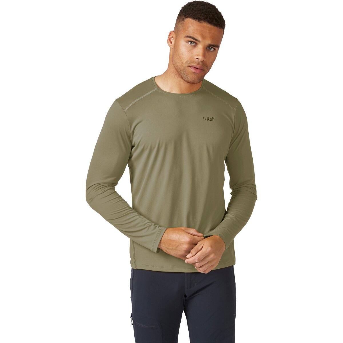 Rab Men's Force Long-Sleeve T-Shirt in Light Khaki - Size: XL