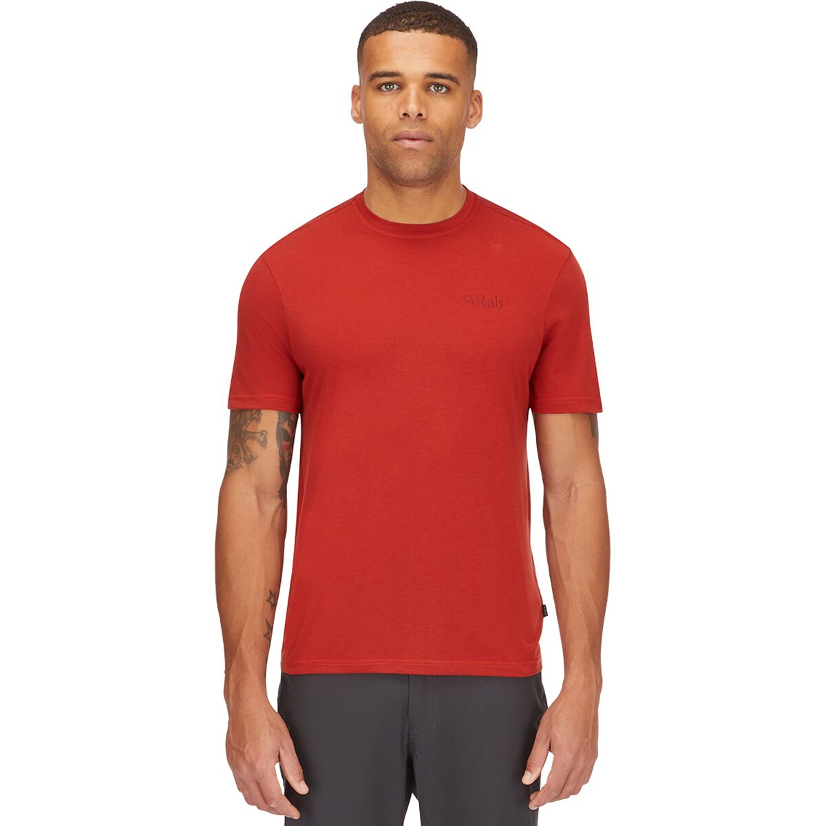 Rab Men's Crimp Logo T-Shirt in Tuscan Red - Size: Small