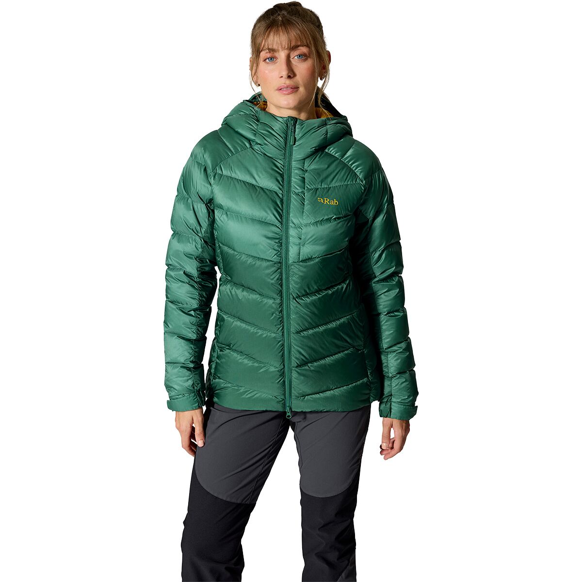 Rab Women's Glaceon Pro Down Jacket in Eucalyptus / Green Slate - Size: Large