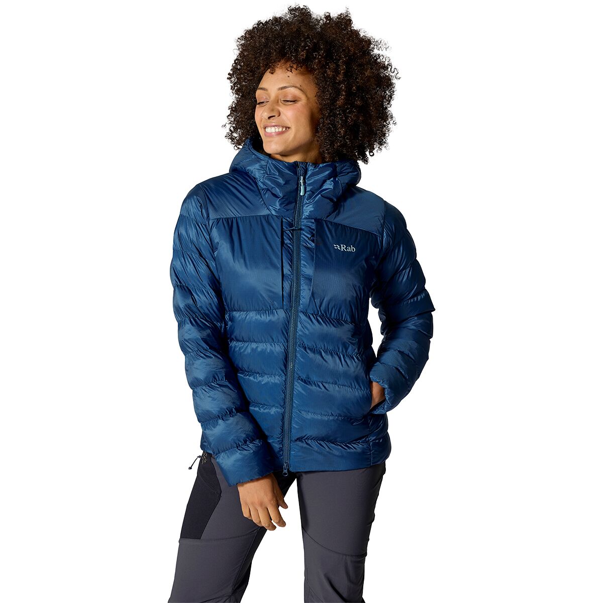 Rab Women's Cirrus Ultra Hooded Jacket in Tempest Blue - Size: XL