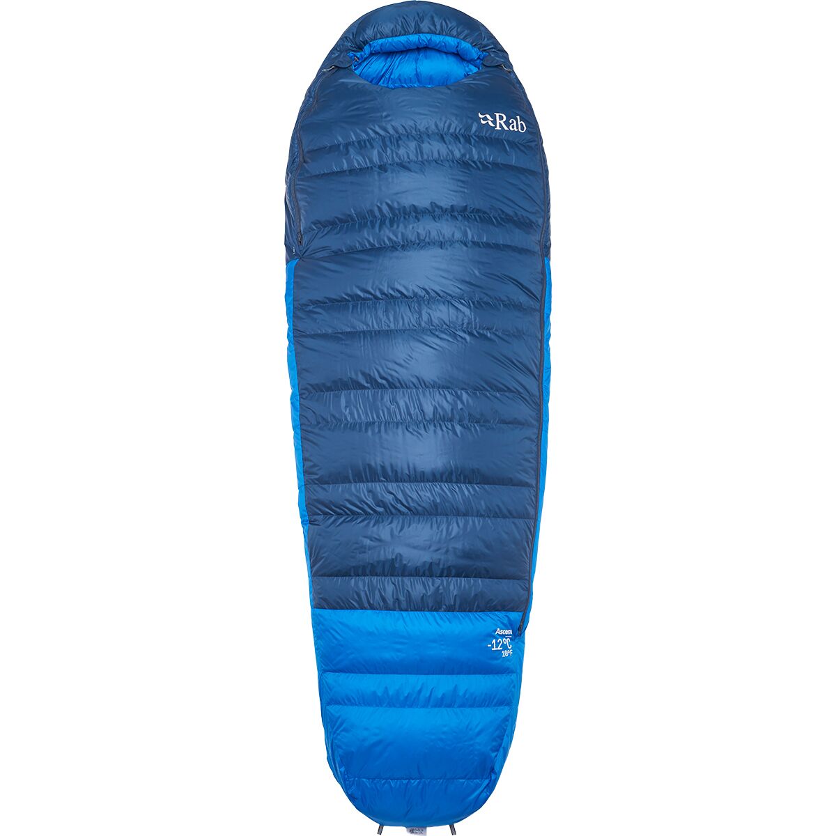 Rab Ascent Sleeping Bag: 10F Down in Tempest Blue / Maya Blue - Size: Extra Long Wide/Left Zip
