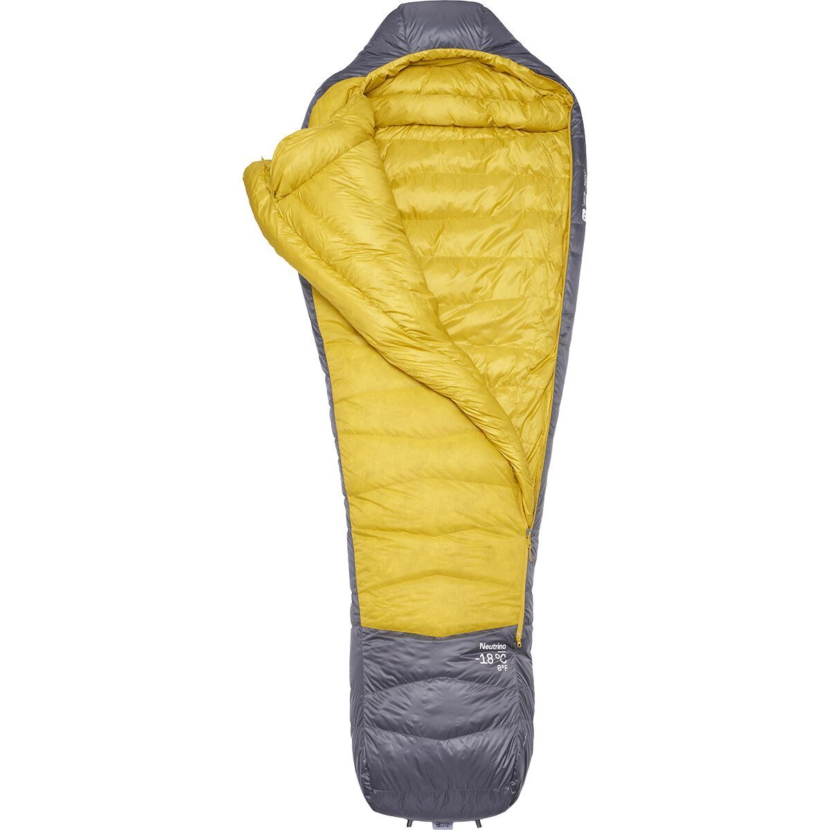 Rab Neutrino Sleeping Bag: 0F Down in Graphene / Dark Pollen - Size: Regular/Left Zip