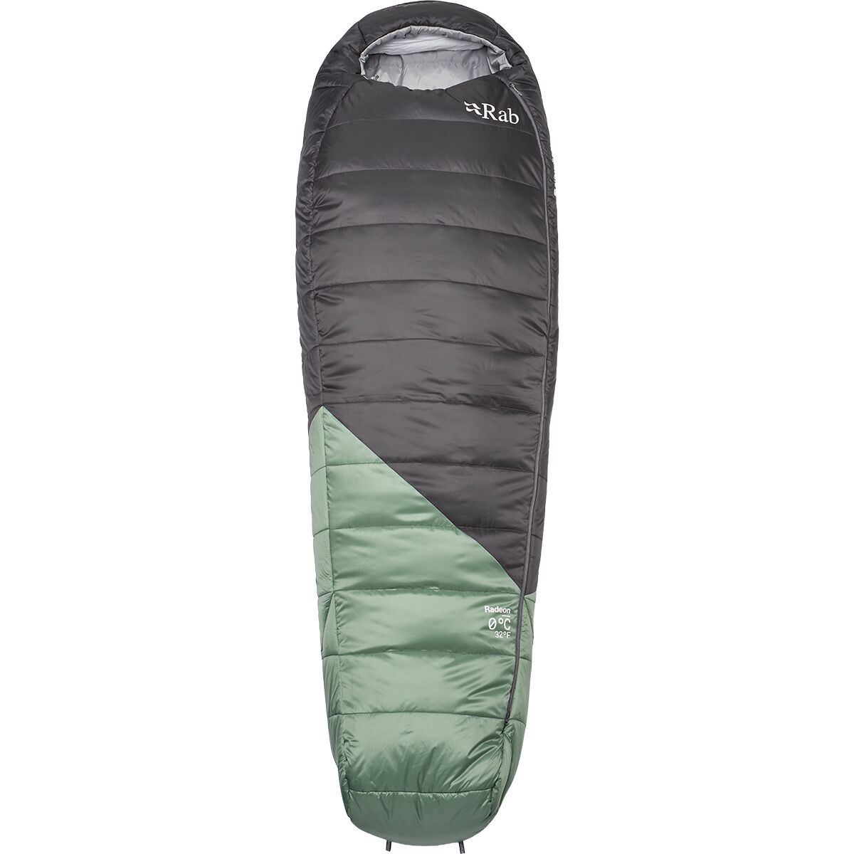Rab Women's Radeon Sleeping Bag: 32F Synthetic in Dark Fig Green / Graphene - Size: Long/Left Zip
