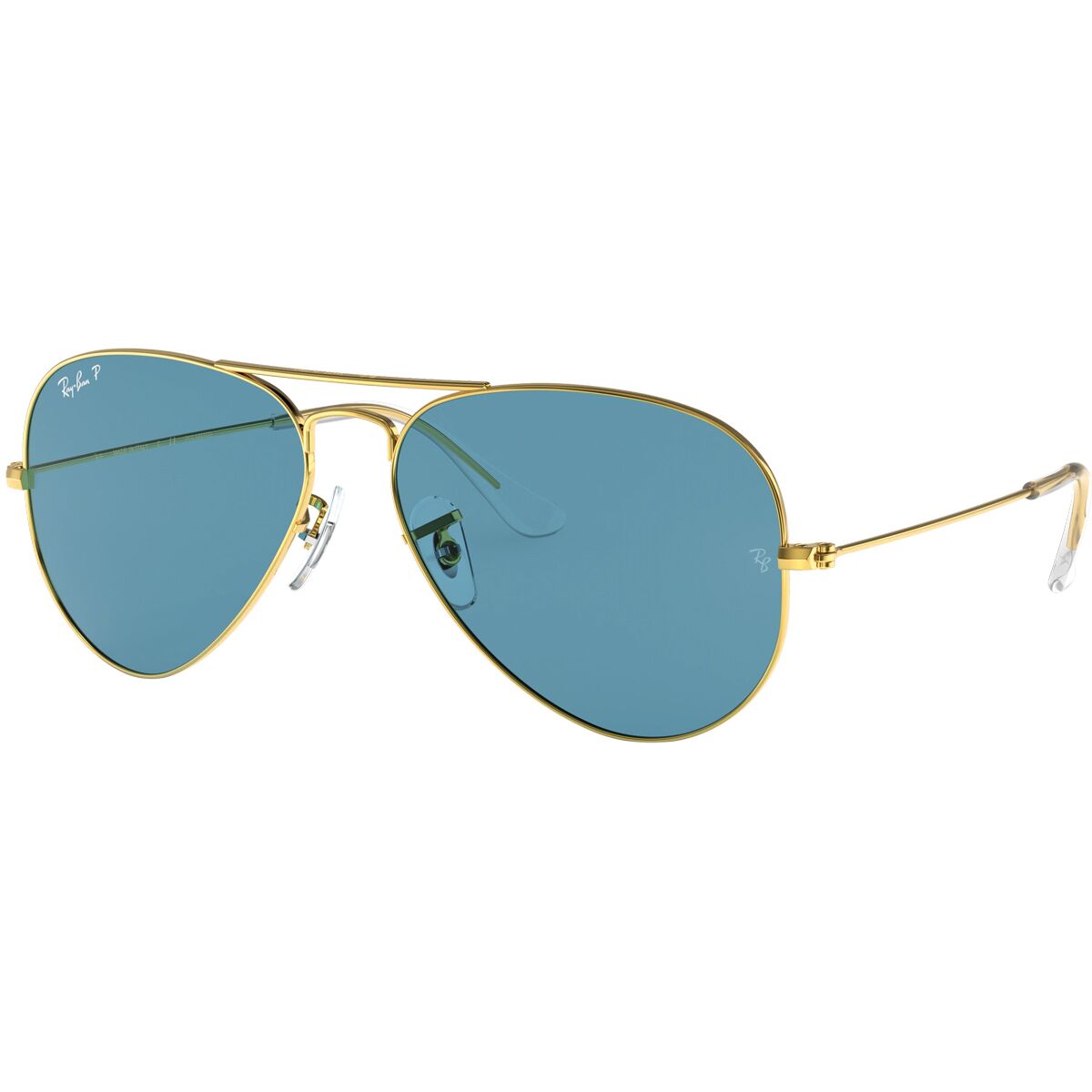 Ray-Ban Aviator Large Metal Polarized Sunglasses in Legend Gold / Blue Polar - Size: 55