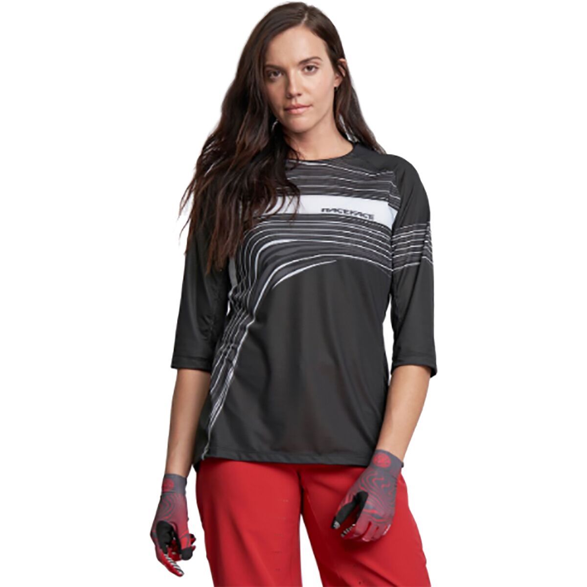 Race Face Women's Khyber 3/4-Sleeve Jersey in Black - Size: Small