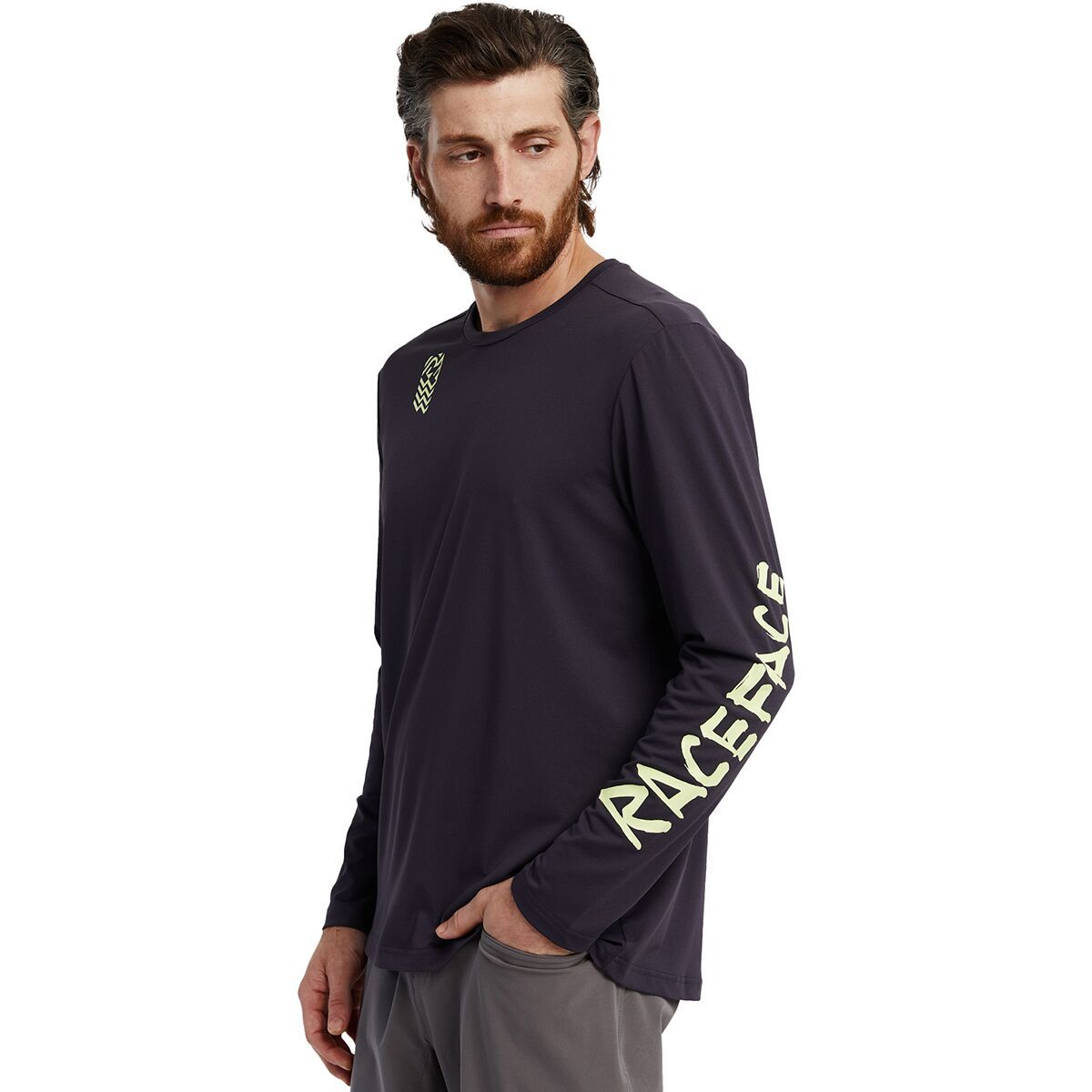 Race Face Men's Commit Long-Sleeve Tech Top in Black - Size: Small