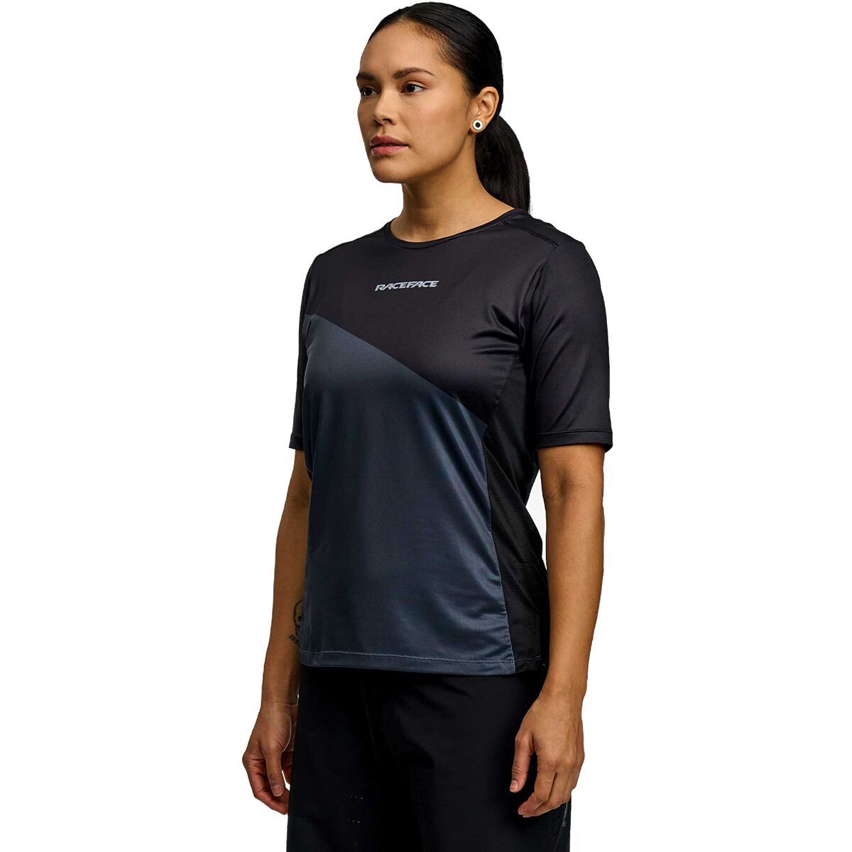 Race Face Women's Indy Short-Sleeve Jersey in Black - Size: XS