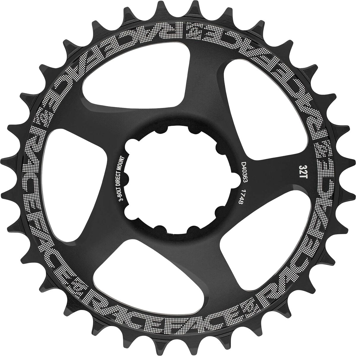 Race Face Narrow Wide Direct Mount 3-Bolt Chainring in Black - Size: 30t