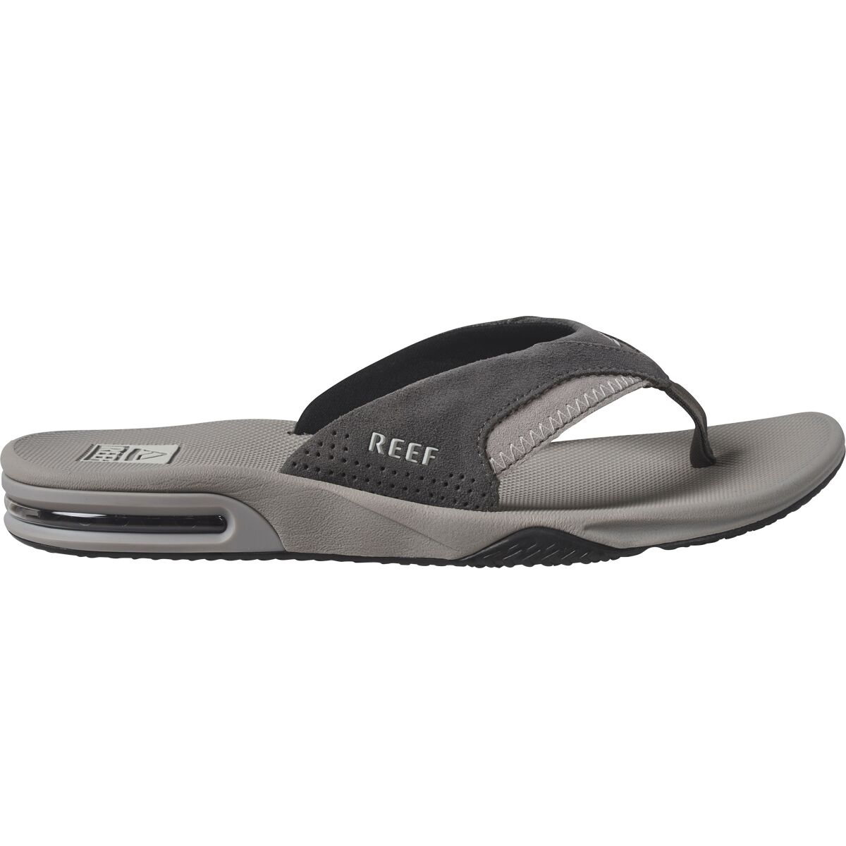 Reef Men's Fanning Flip Flop in Grey Suede - Size: 8