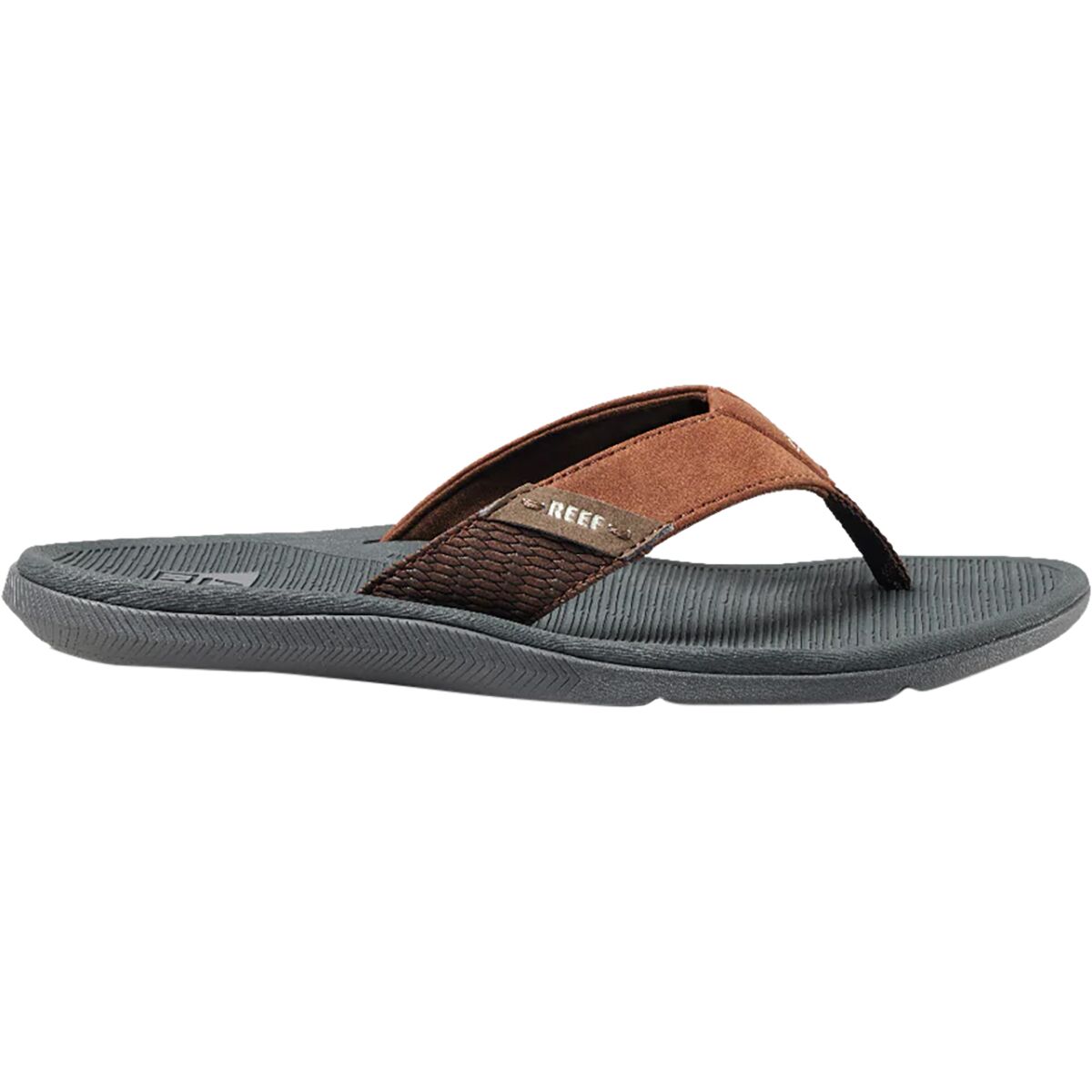 Reef Men's Santa Ana Flip Flop in Grey / Tan - Size: 11
