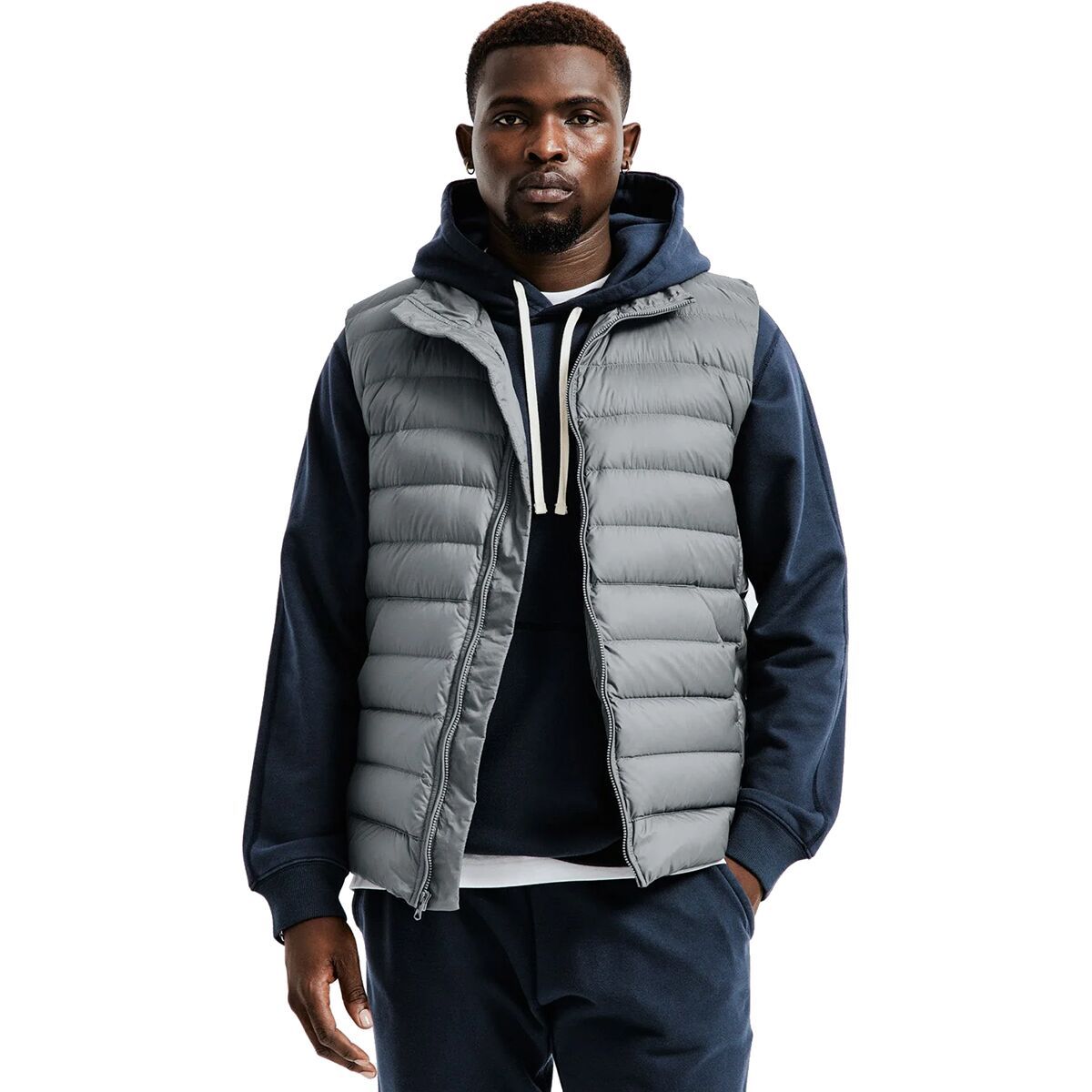 Reigning Champ Men's Lightweight Taffeta Warm Up Vest in Carbon - Size: Small