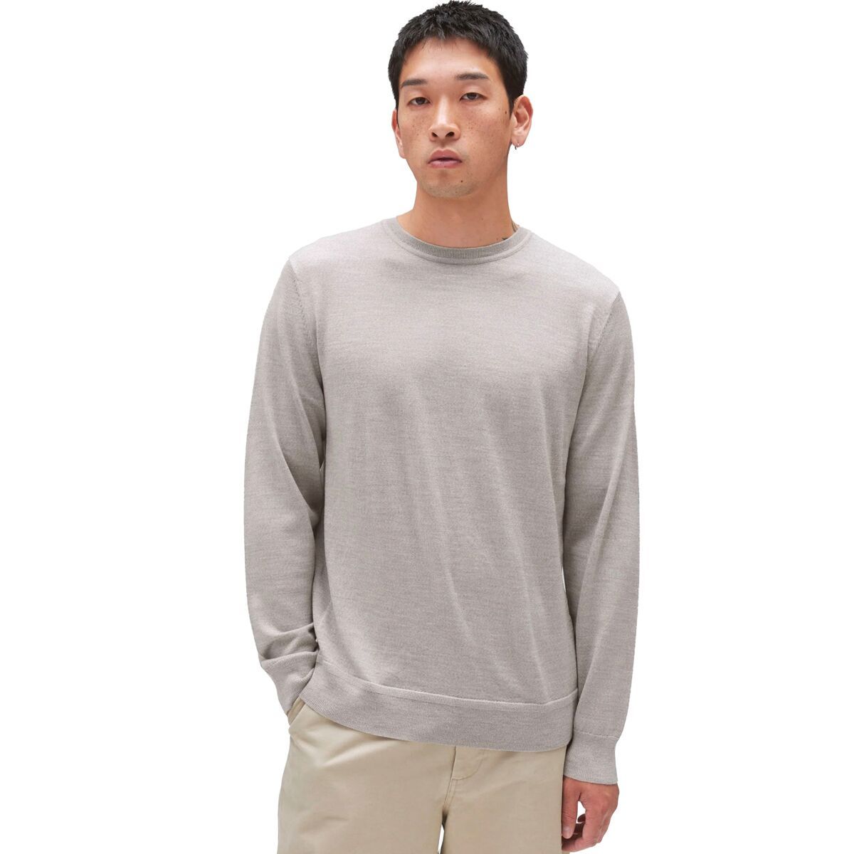 Reigning Champ Men's Lightweight Merino Harry Crewneck Sweater in Dove - Size: XL