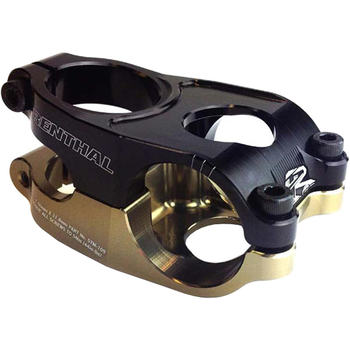 Renthal Duo Stem in Black / Gold - Size: 40mm