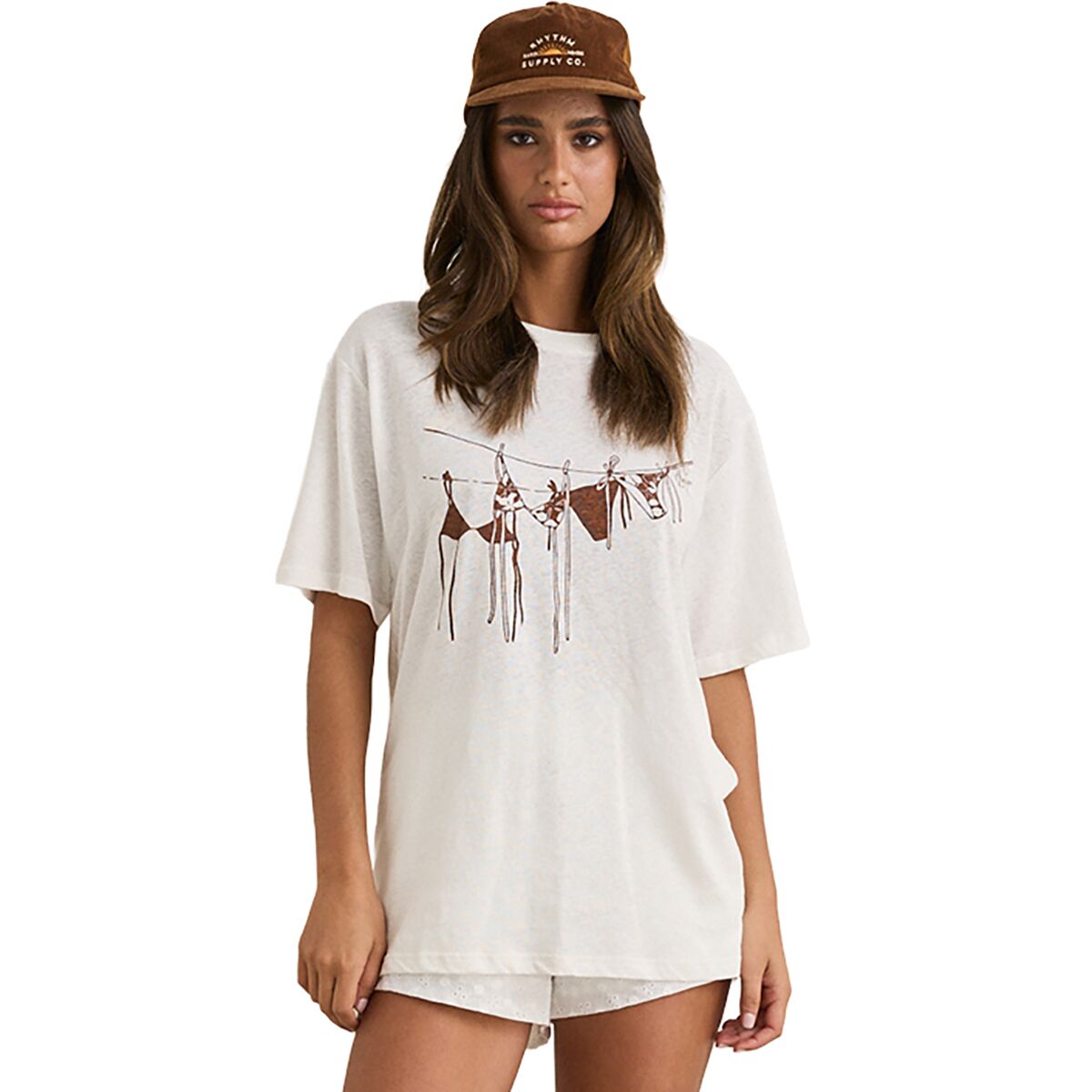 Rhythm Women's Melia Oversized T-Shirt in Chocolate - Size: XL