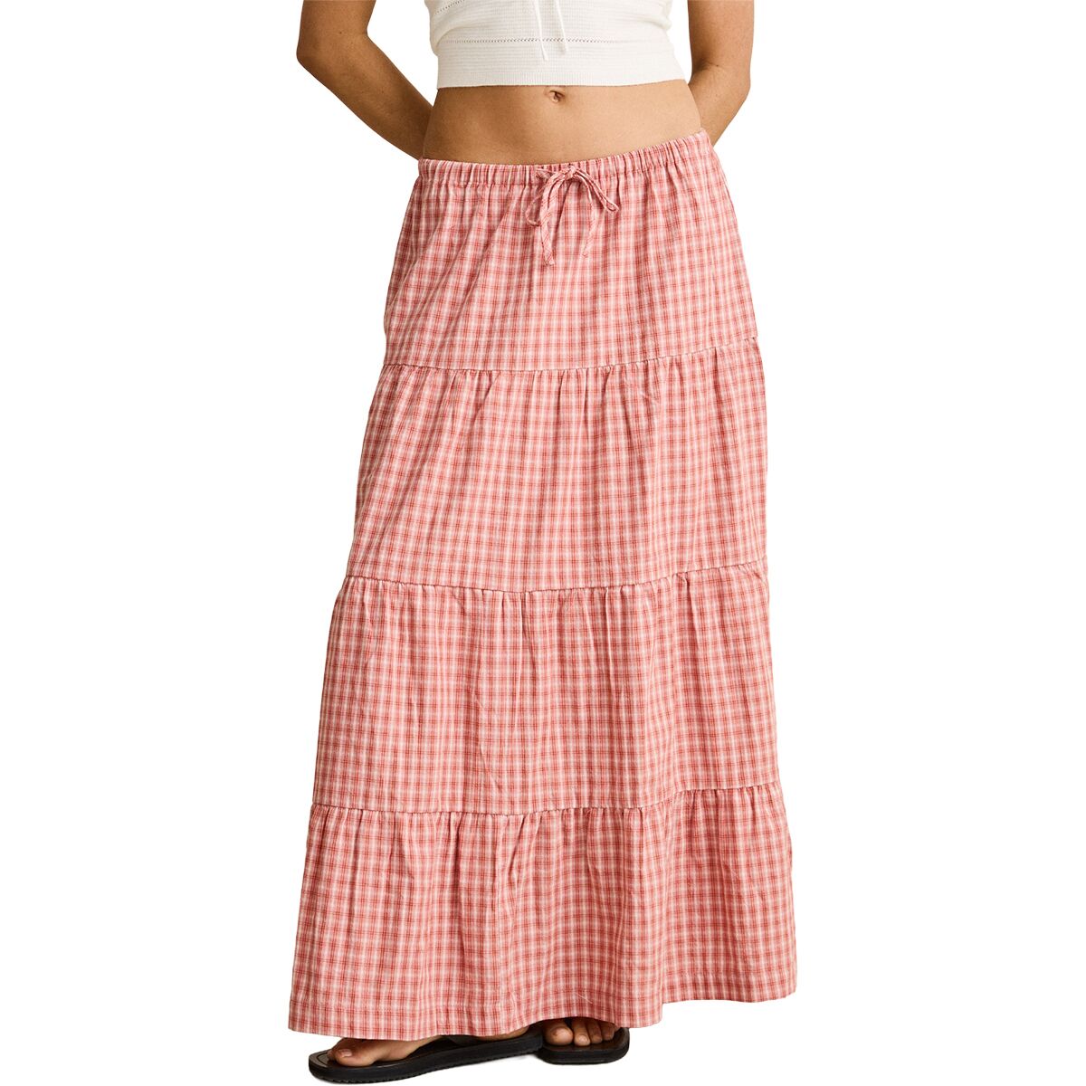 Rhythm Women's Kirra Check Tiered Maxi Skirt - Size: XS