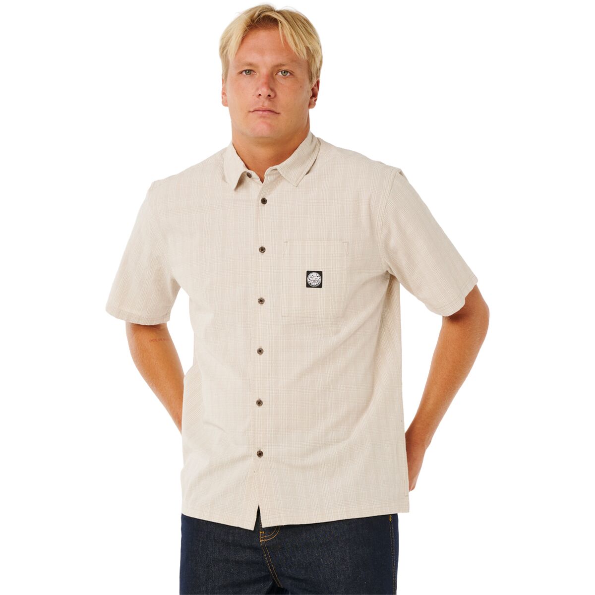 Rip Curl Men's Premium Surf Check Short-Sleeve Shirt - Size: Medium
