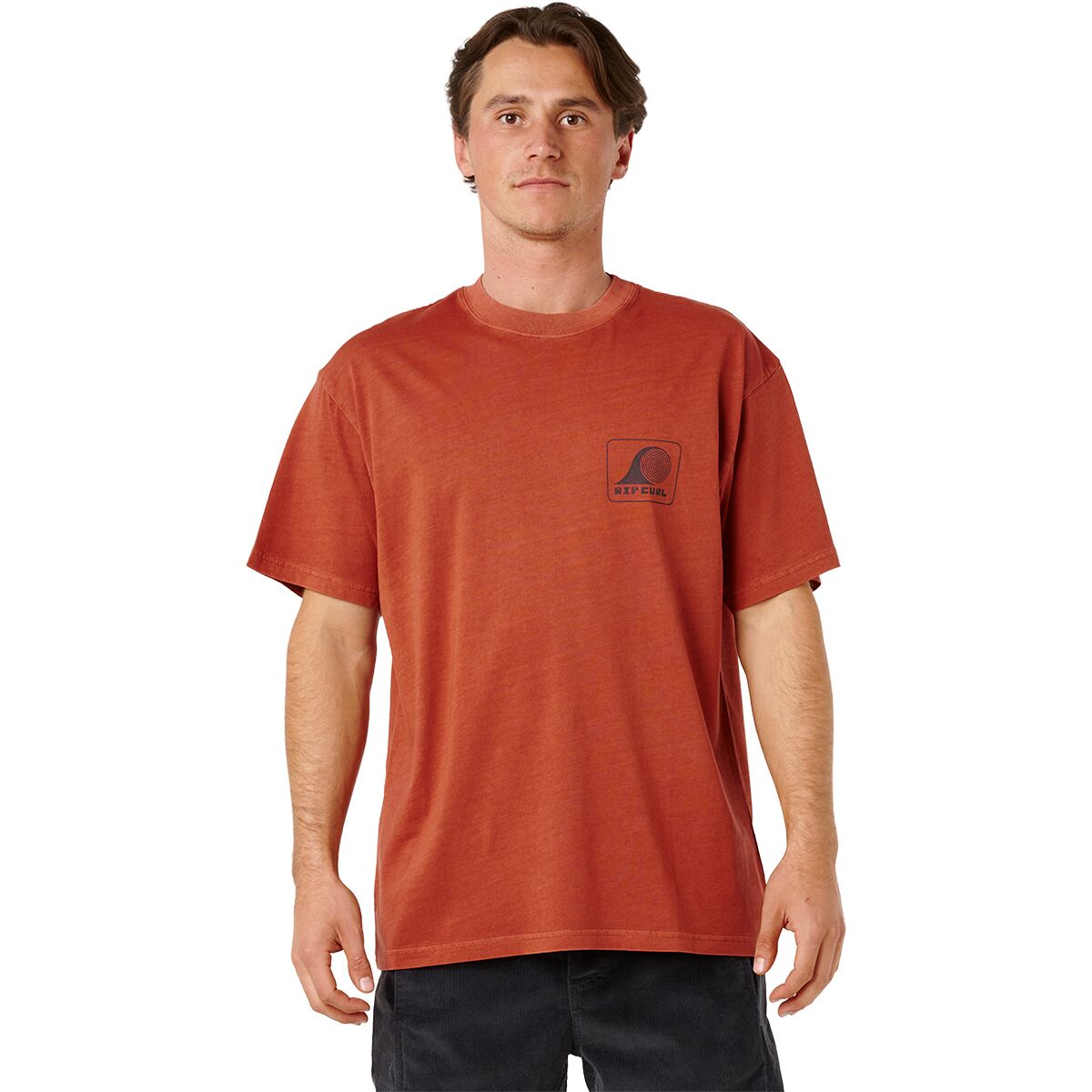 Rip Curl Men's Artist of the Sun Rolling Wave T-Shirt in Baked Clay - Size: Small