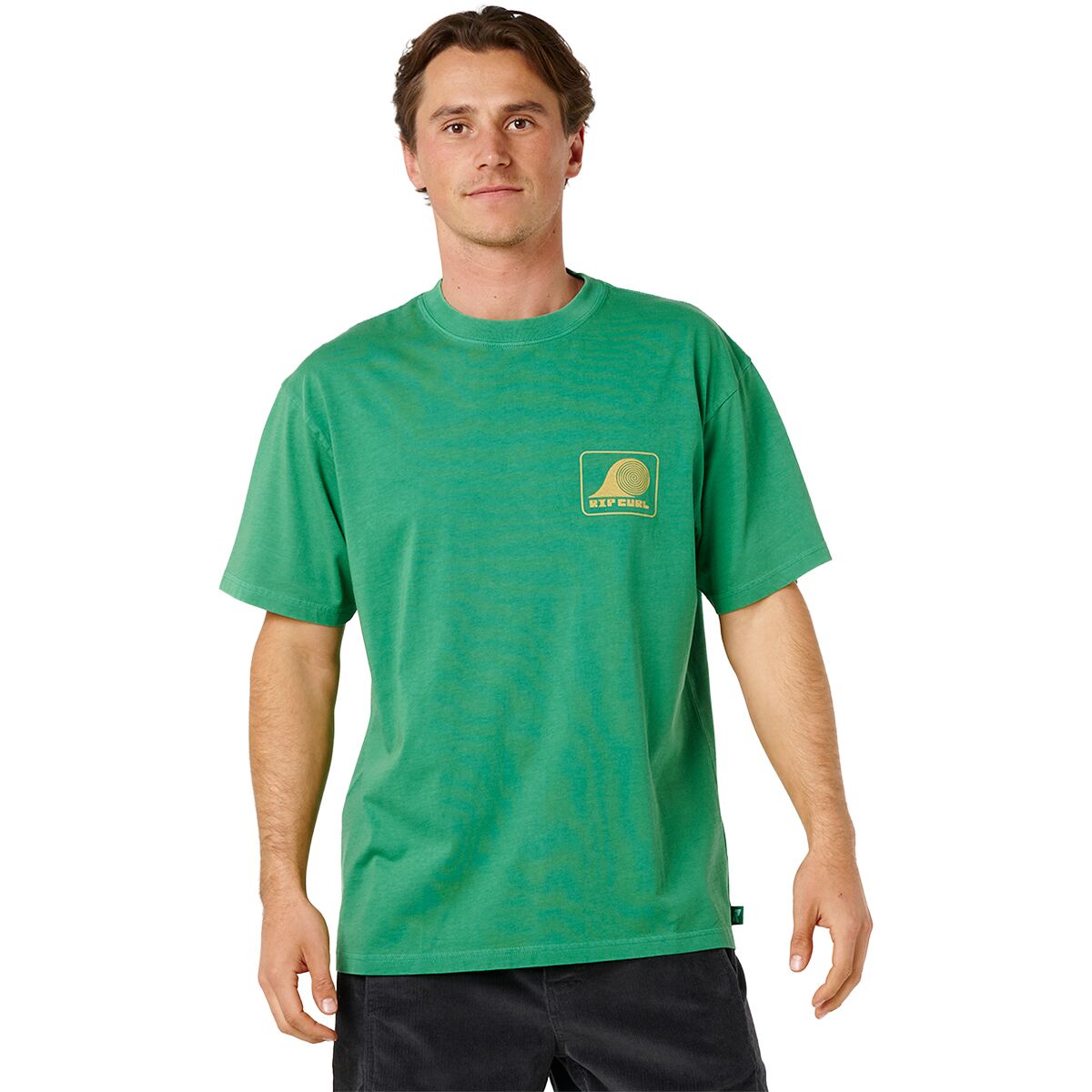 Rip Curl Rip Curl Men's Artist of the Sun Rolling Wave T-Shirt in Leaf Green - Size: Medium - $15.16 at Steep and Cheap