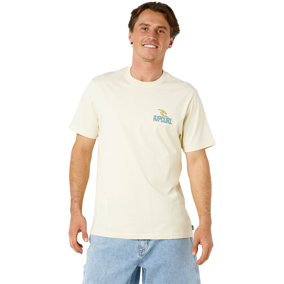 Rip Curl Men's Shred Til Dead T-Shirt in Lemon Ice - Size: Medium