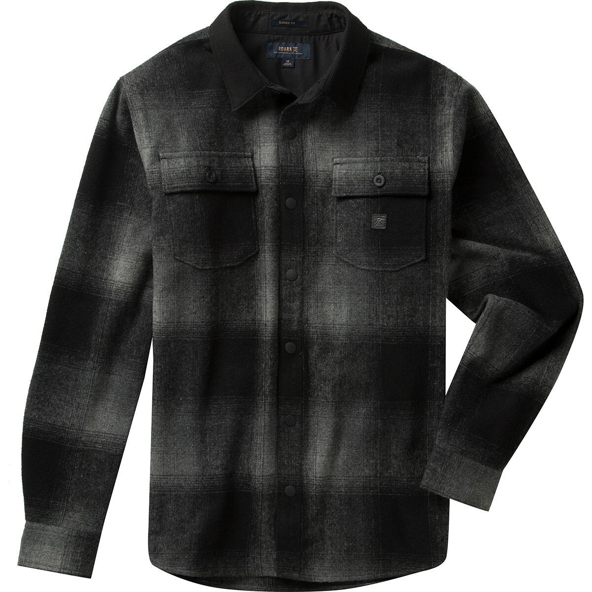 Roark Men's Nordsman Long-Sleeve Flannel Shirt in Dark Military Jacquard - Size: Small