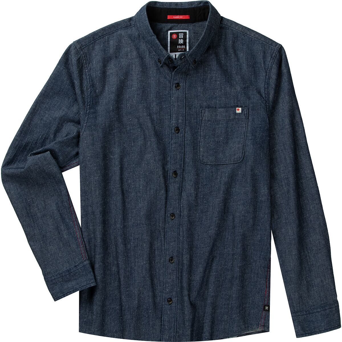 Roark Men's Scholar Long-Sleeve Shirt in Dark Navy Crosshatch - Size: Small