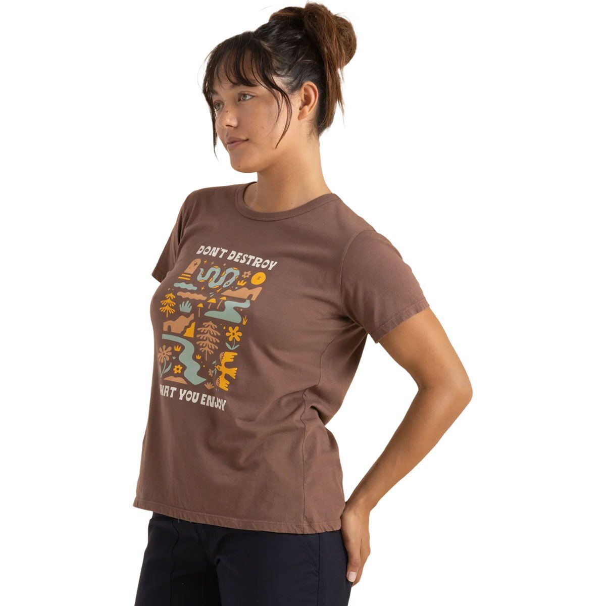 Roark Women's Enjoy Everyday T-Shirt in Saddle - Size: XS