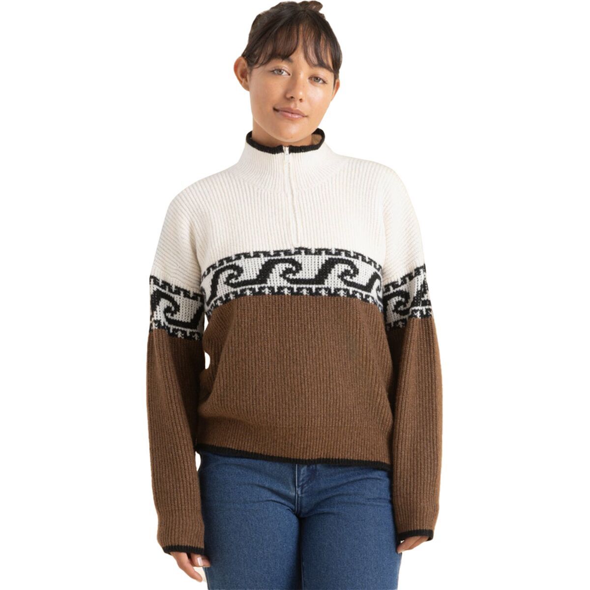 Roark Women's Fjord Sweater in Saddle - Size: Large