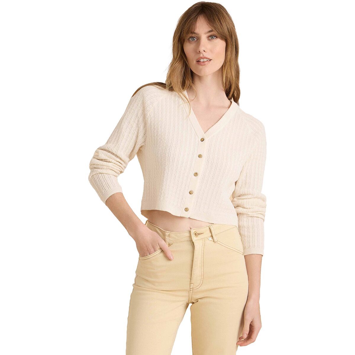 Roark Women's Bluffs Cardigan in Eggshell - Size: XL