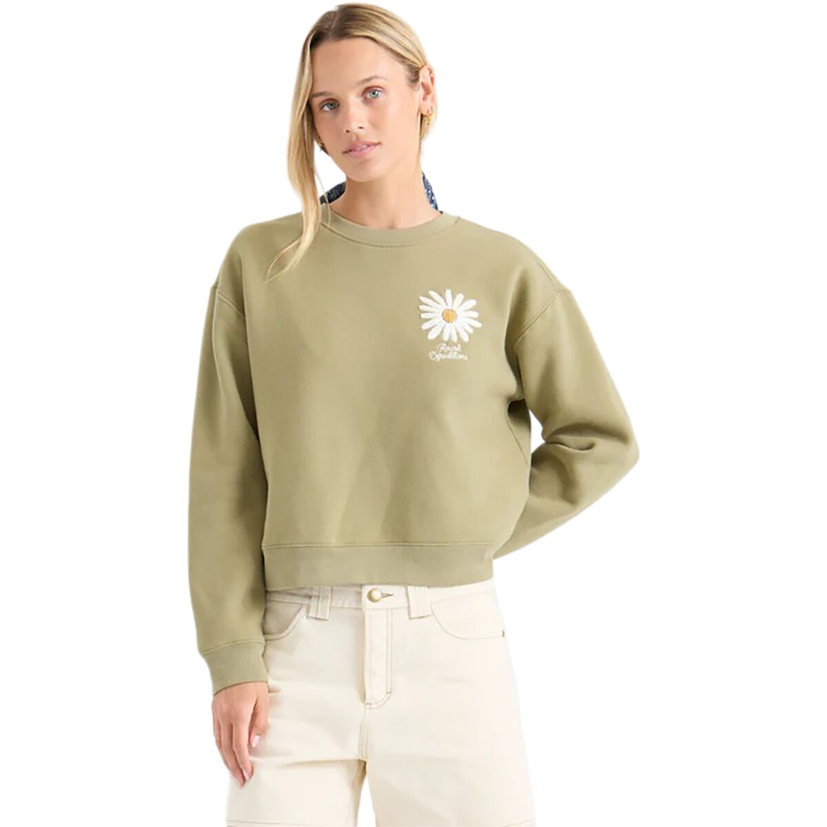 Roark Roark Women's Port Crew Sweatshirt in Dusty Olive - Size: Medium - $44.48 at Steep and Cheap
