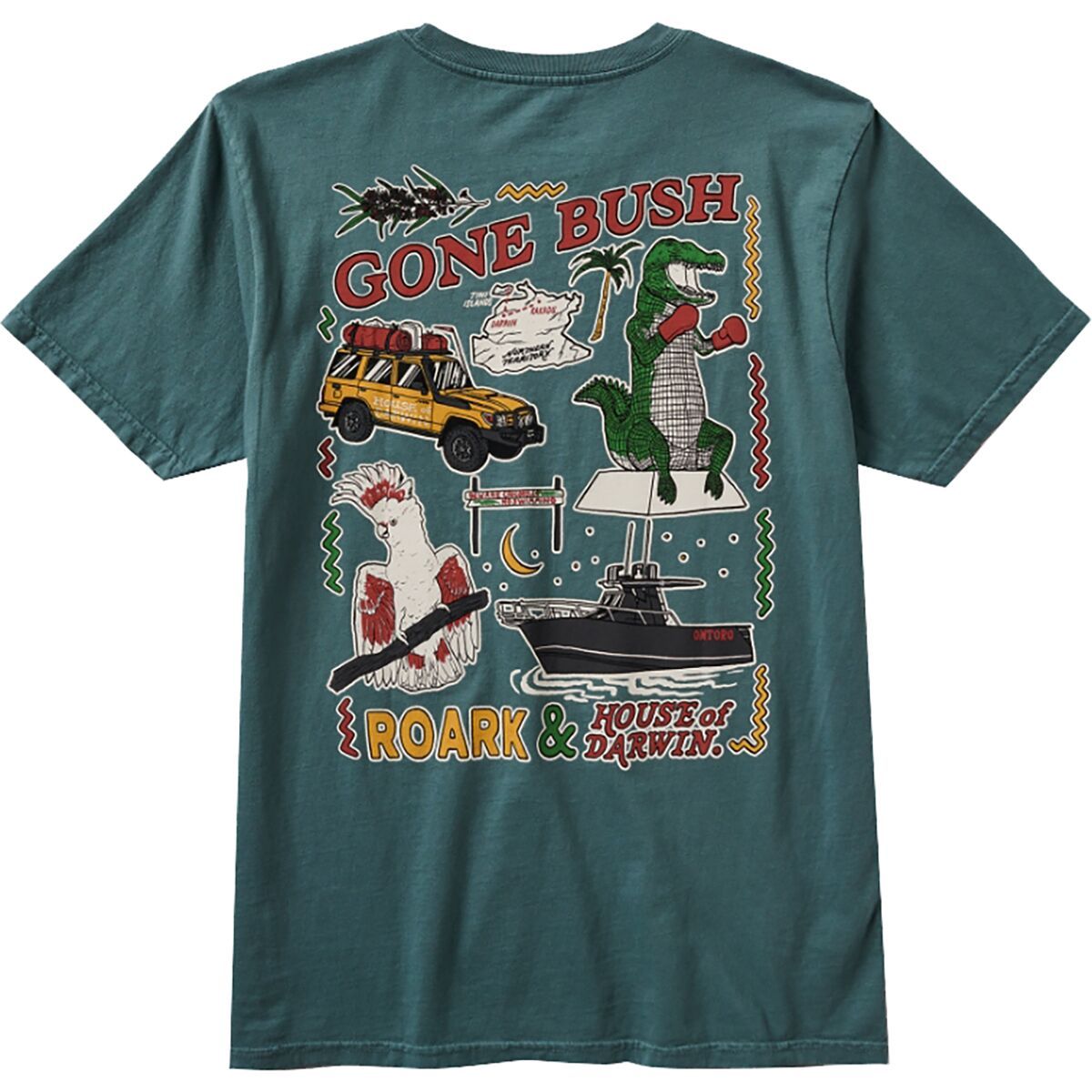 Roark Men's Hod Postcard T-Shirt in Forest - Size: XXL