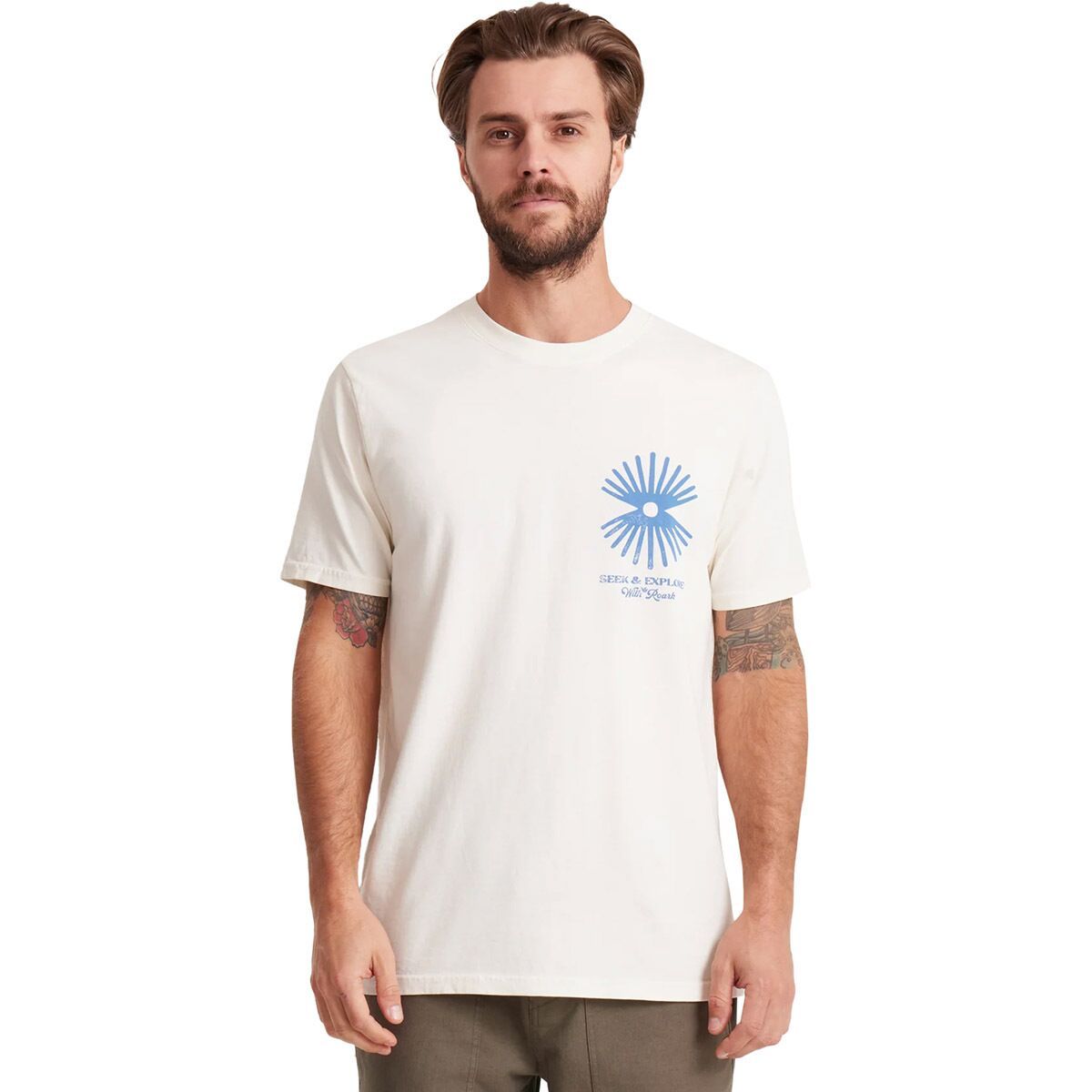 Roark Men's Seek & Explore T-Shirt in Washed Off White - Size: XXL