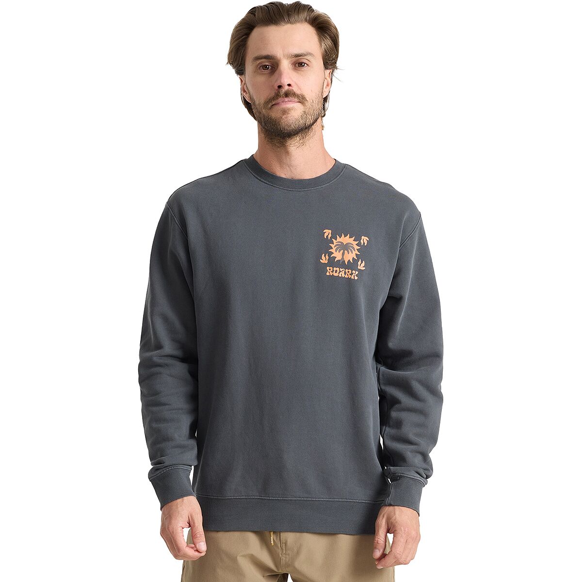 Roark Roark Men's Palm Crew Sweatshirt in Onyx - Size: XL - $38.97 at Steep and Cheap
