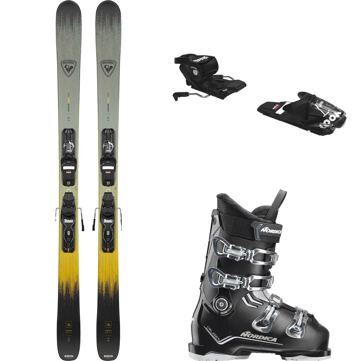 Rossignol Women's Sender Soul Pro + Xpress10 Binding + Cruise Boot in Blk - Size: 150cm in 23.5 in One