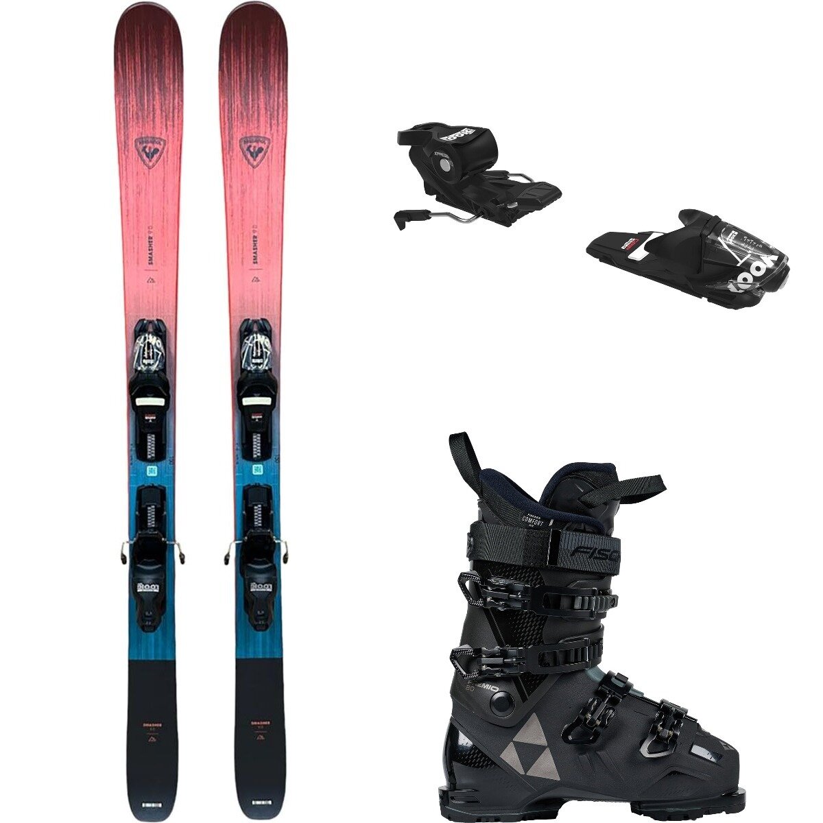 Rossignol Smasher 90 Ski + Xpress10 Binding + Premio 80 Boot in Blk - Size: 160cm in 27.5 in One