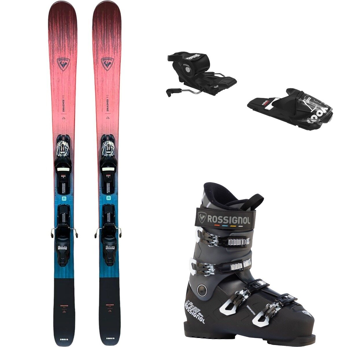 Rossignol Smasher 90 Ski + Xpress10 Binding + Speed 80 HV+ Boot in Blk - Size: 160cm in 28.5 in One