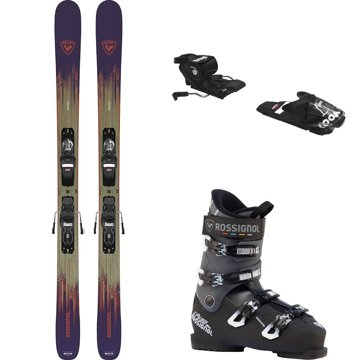 Rossignol Smasher Ski + Xpress10 Binding + Speed 80 HV+ Boot in Blk - Size: 160cm in 30.5 in One