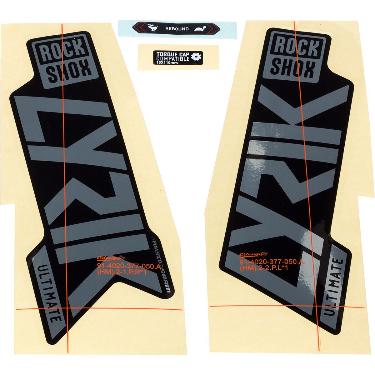 RockShox Lyrik Ultimate Decal Kit in Polar Foil for Black