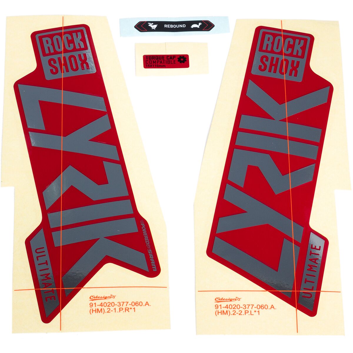 RockShox Lyrik Ultimate Decal Kit in Polar Foil for Red