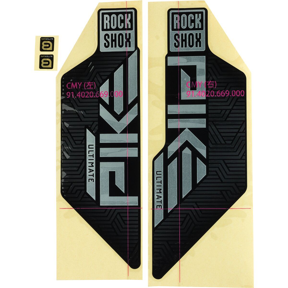 RockShox Pike Ultimate Decal Kit in Matte Silver, For Flight Attendant
