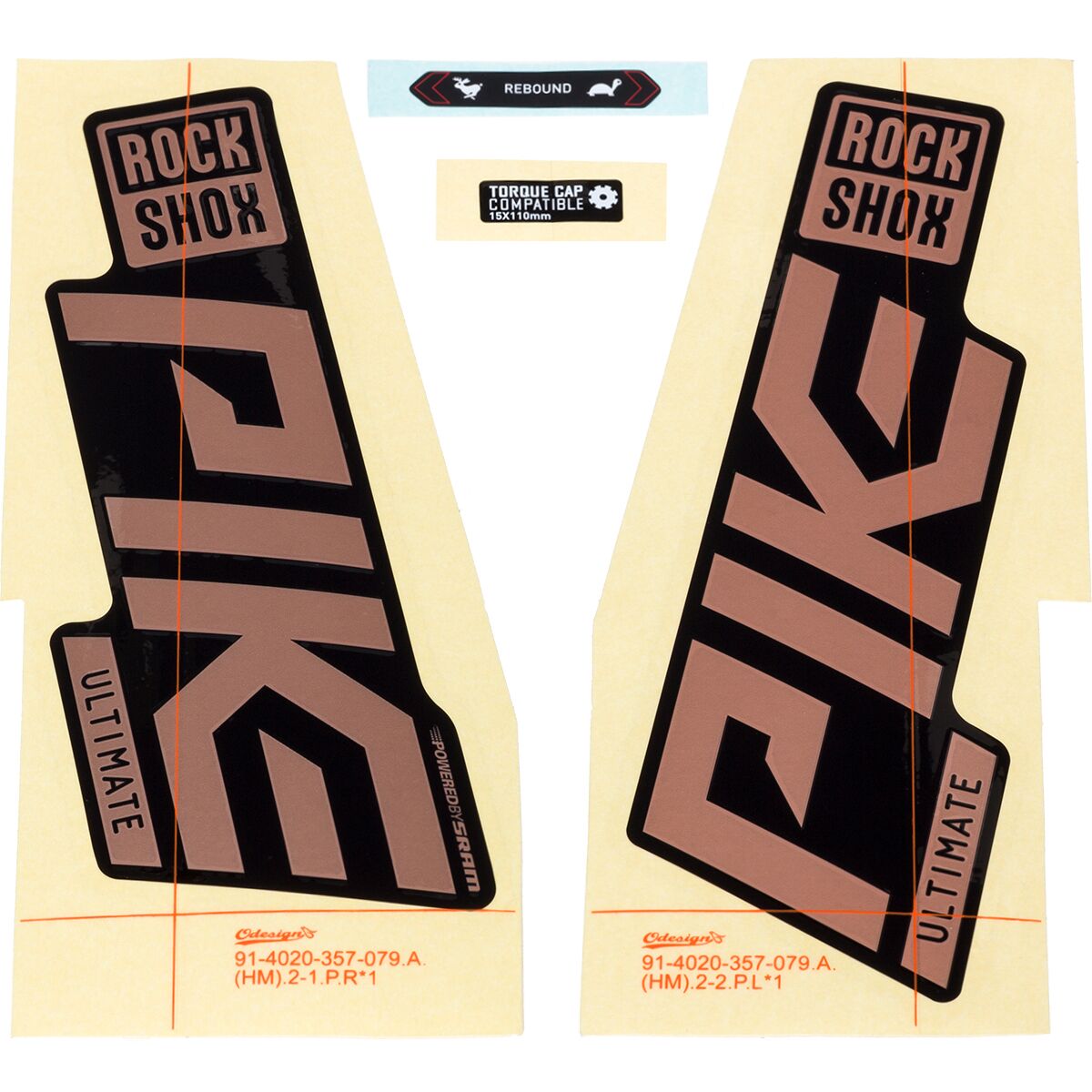 RockShox Pike Ultimate Decal Kit in Matte Copper Foil