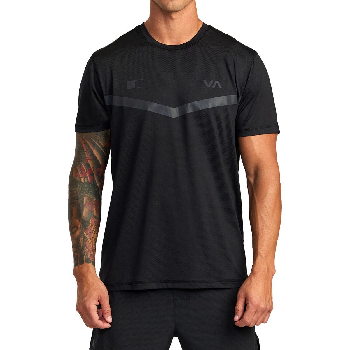 RVCA Men's Runner Short-Sleeve Shirt in Black - Size: Small