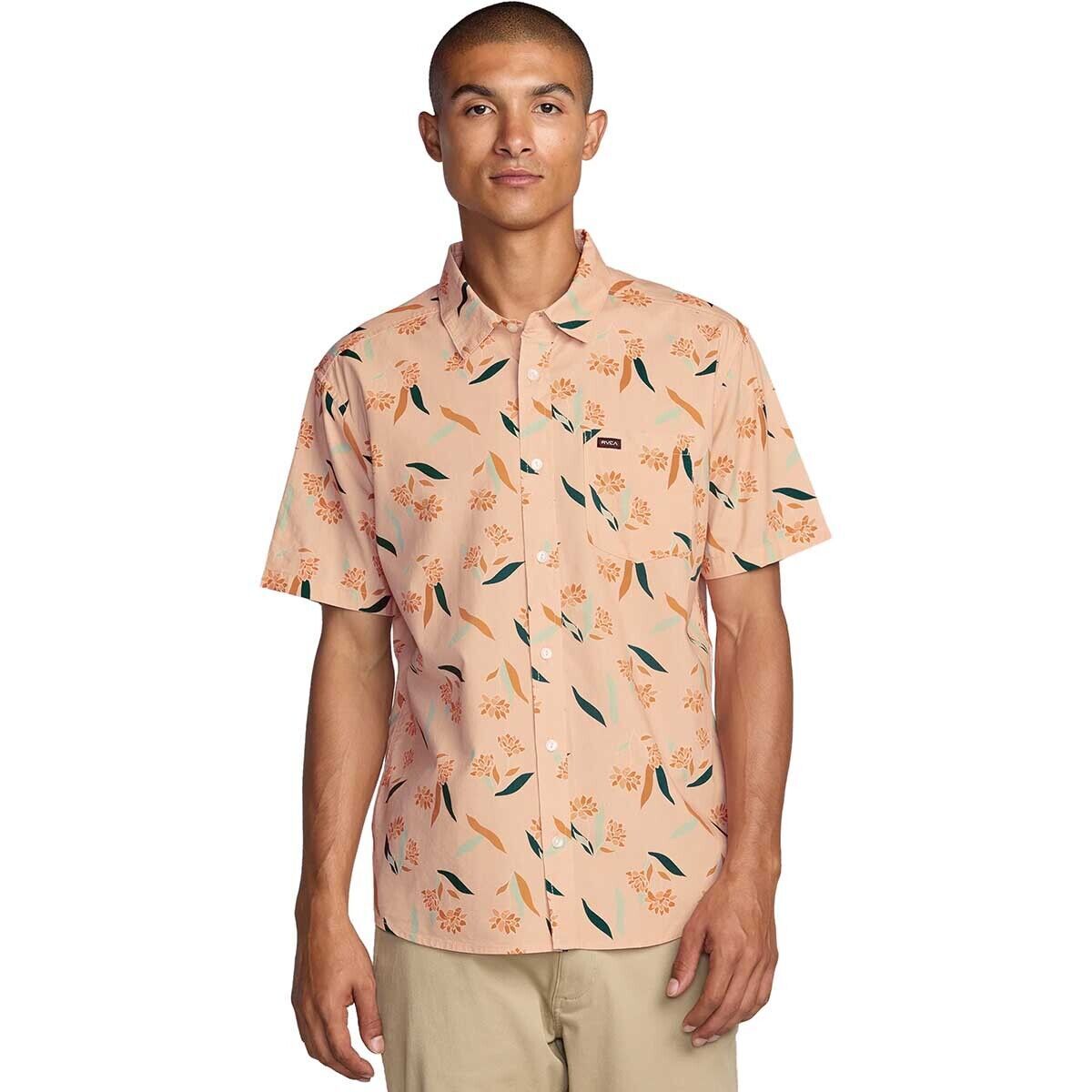 RVCA Men's Botanical Short-Sleeve Shirt - Size: XL