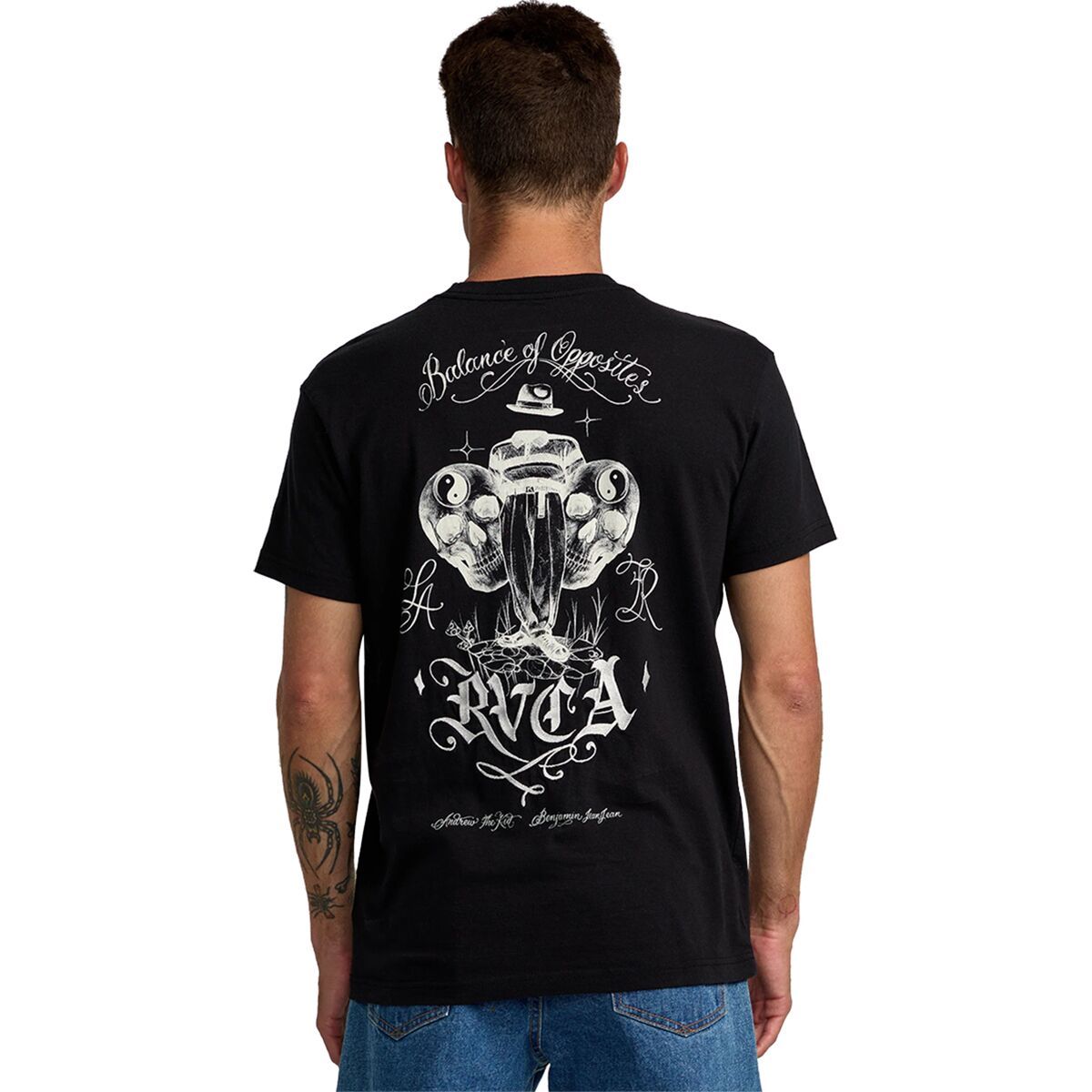 RVCA Men's Invisible Man Pocket T-Shirt in Silver Bleach - Size: Small