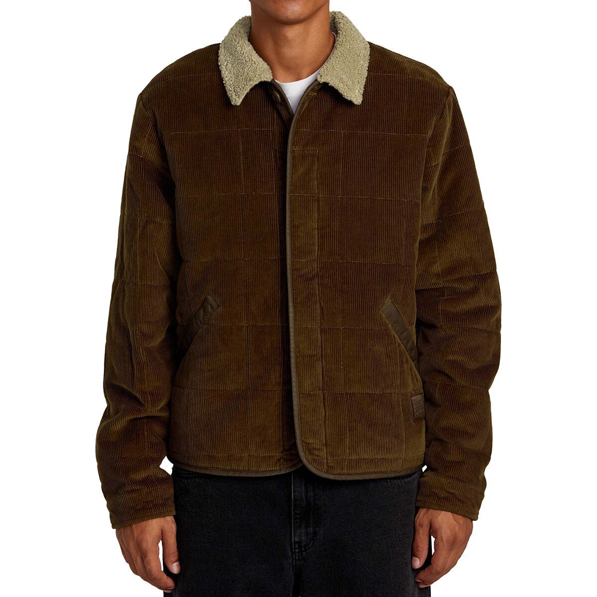 RVCA Men's Surplus Sherpa Puffer in Chocolate - Size: Large