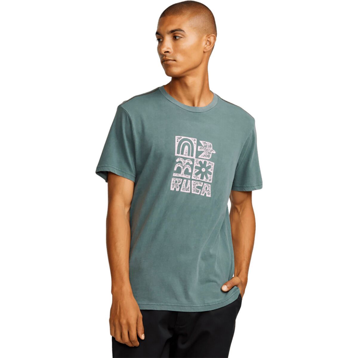 RVCA Men's Mosaic Short-Sleeve T-Shirt in Balsam Green - Size: XL