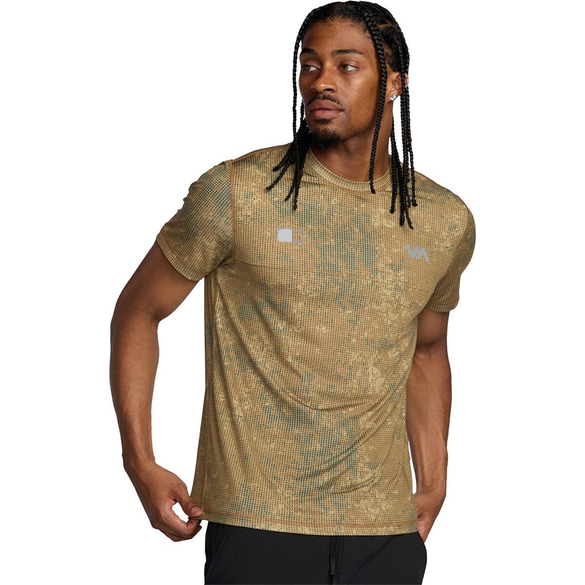 RVCA Men's Vent Lite Short-Sleeve Shirt in Wood - Size: Medium