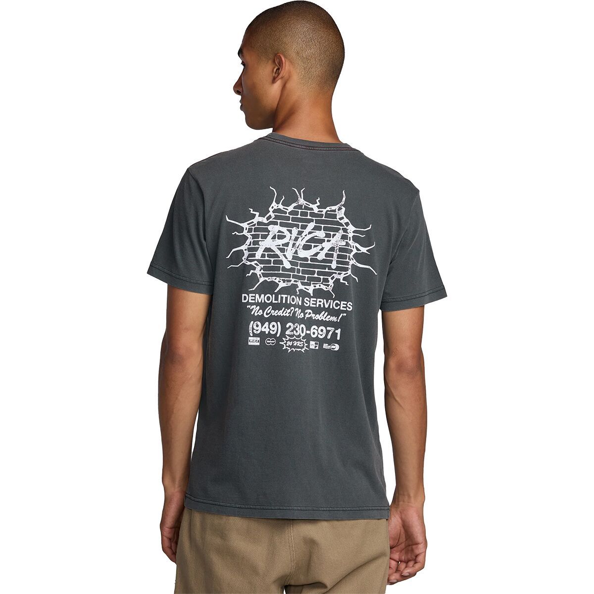 RVCA Men's Demo Short-Sleeve T-Shirt in Pirate Black - Size: Medium