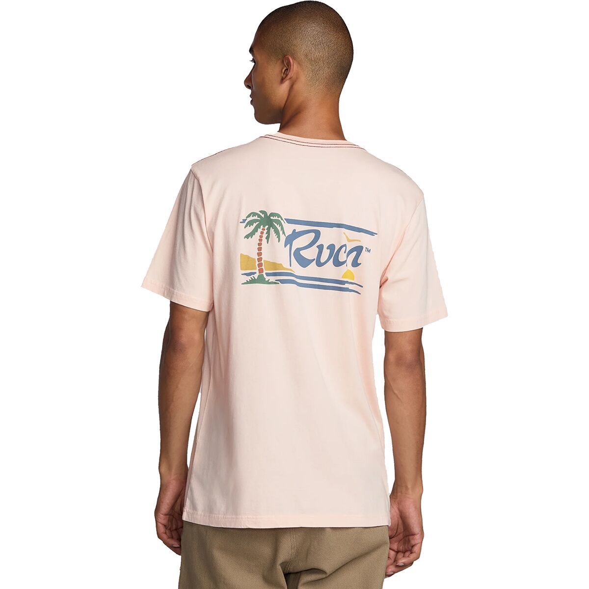 RVCA Men's Exotica Short-Sleeve T-Shirt in Peach - Size: XXL