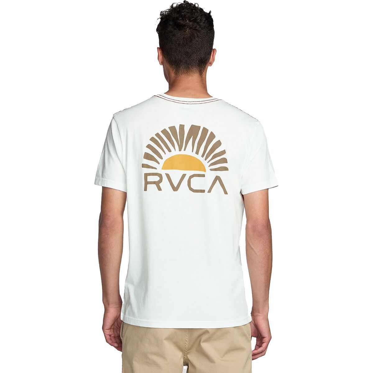 RVCA Men's Rise Cut Short-Sleeve T-Shirt in Antique White - Size: XXL