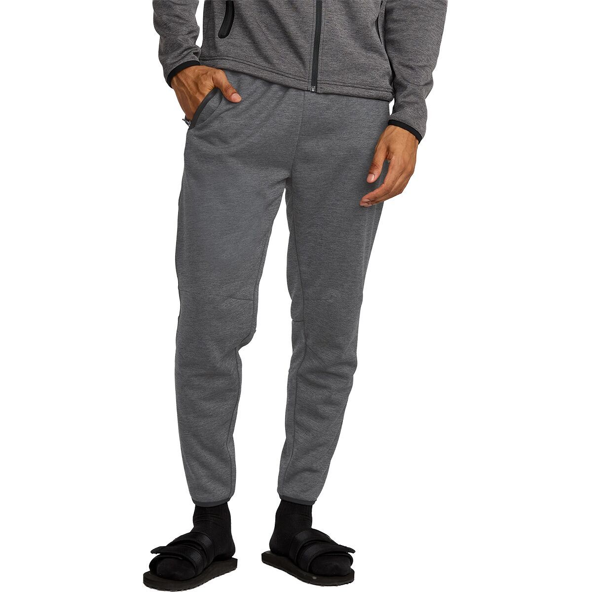 RVCA Men's Balance Tech Fleece Sweatpant in RVCA Black Heather - Size: Large